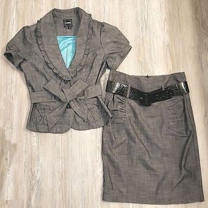 Gray Skirt Suit